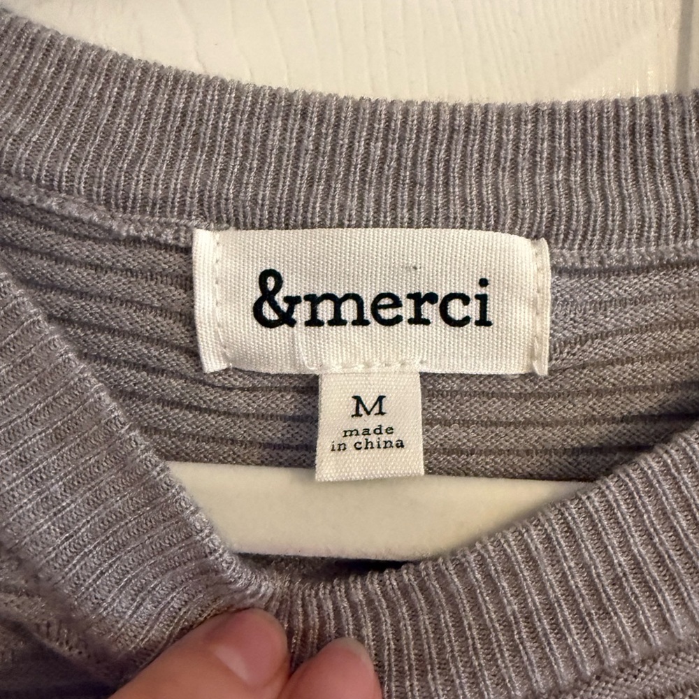 &Merci Gray Ruffled Sweater - Picture 4 of 7